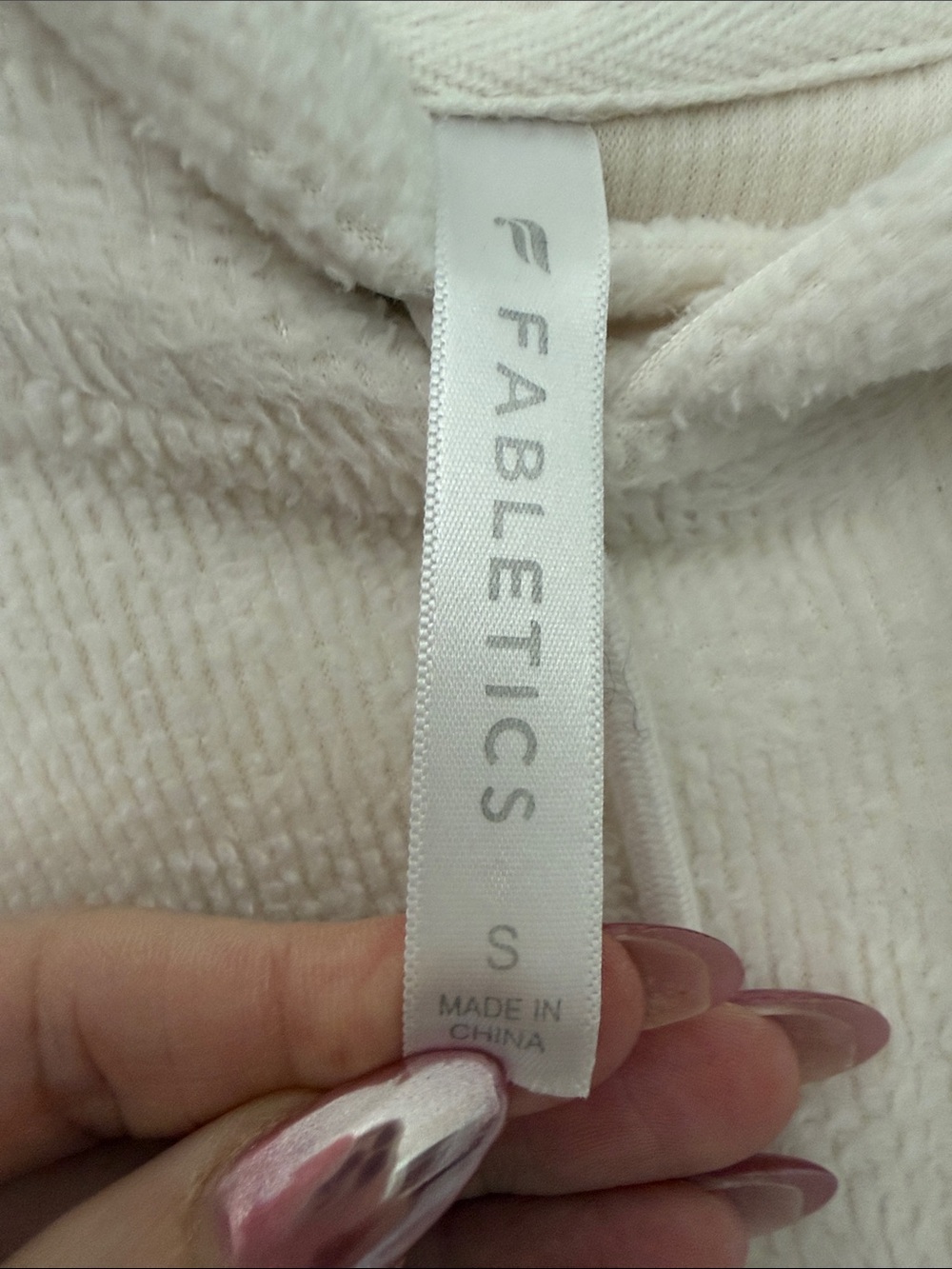 FABLETICS Ribbed Fuzzy Tracksuit Hoodie Jogger Set Ivory Size Small - Picture 4 of 13